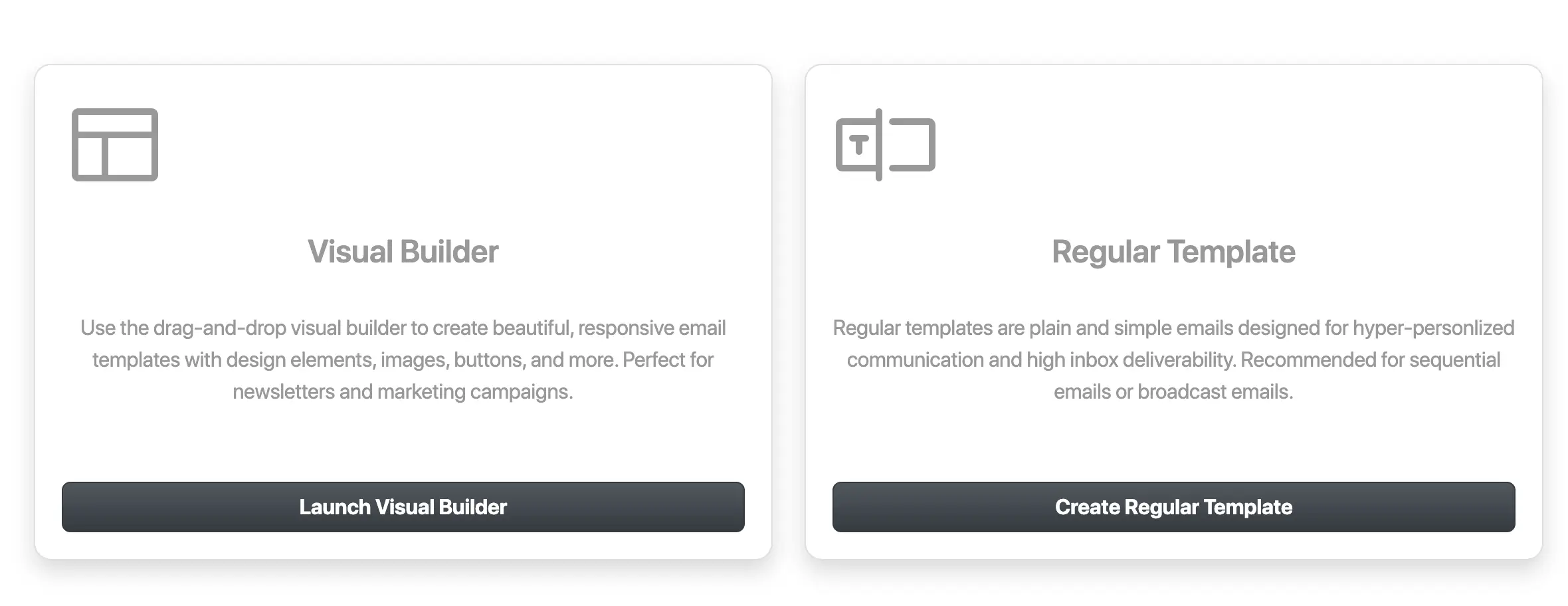 Open the editor and choose Regular Template
